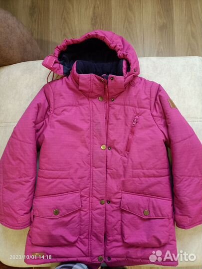 Парка для девочки теплая 134