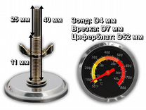 Термометр для гриля и барбекю врезной в крышку