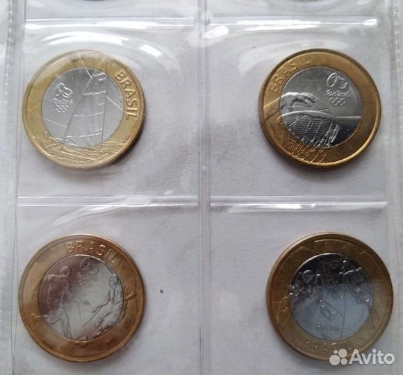 1 реал Бразилия Олимпиада набор биметалл