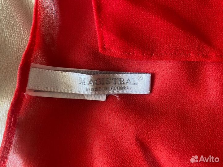 Накидка пляжная туника женская красная