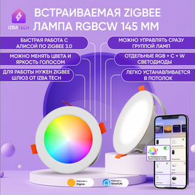 Умные Zigbee светильники rgbcw для Алисы