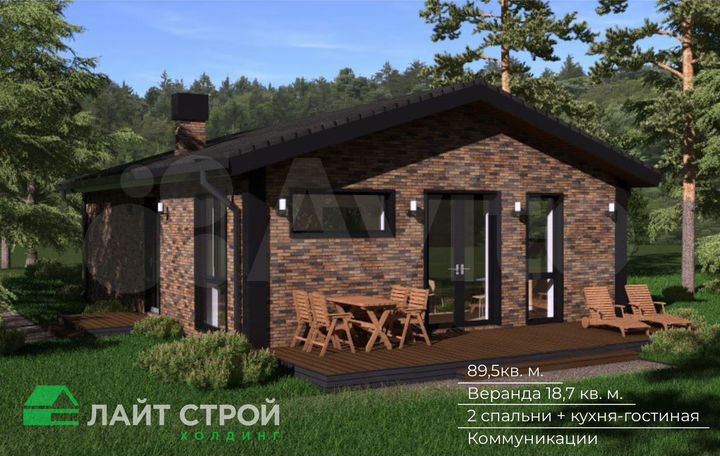 Дом 89,5 м² на участке 6 сот.