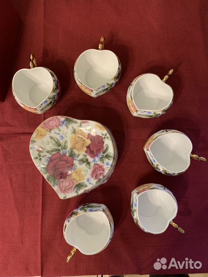 Новый чайный кофейный сервиз в форме сердечек