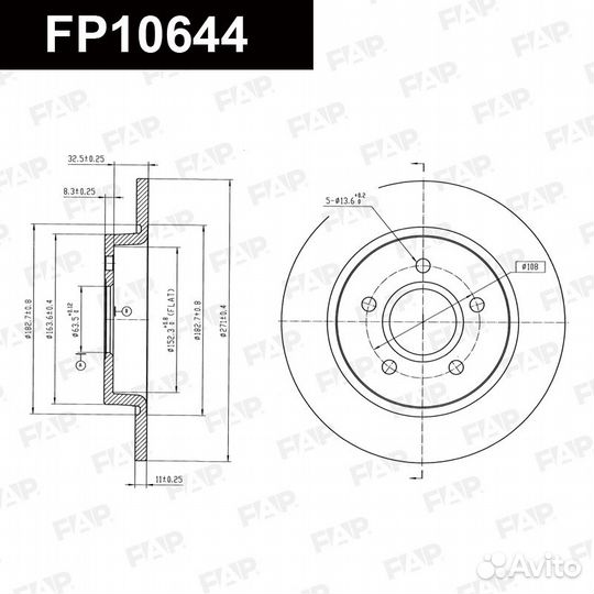 Диск тормозной FP10644 FAP Россия