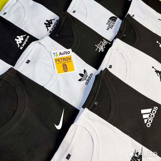 Футболки малый опт TNF черн 48