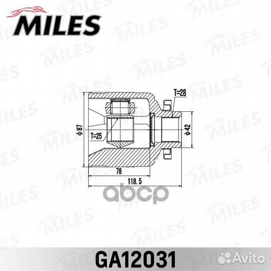 Шрус внутренний правый KIA sorento 02-09 GA1203