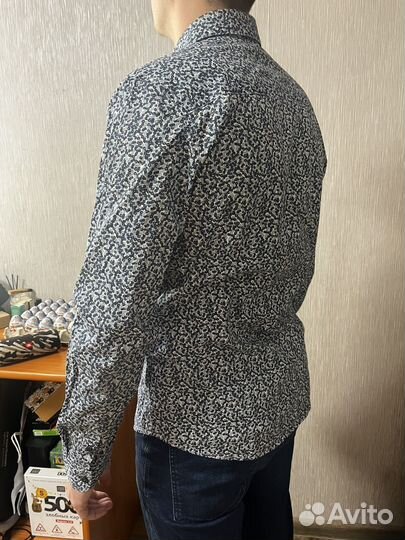 Рубашка мужская kiabi slim fit размер м