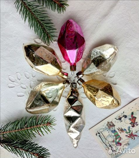 Елочные игрушки стекло СССР
