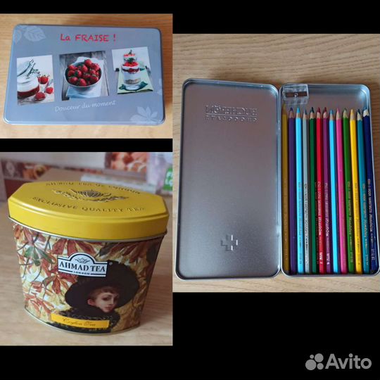 Жестяная банка от шоколада Бушерон от чая Ахмад