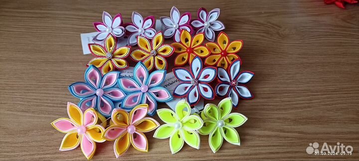 Бантики.резиночки, заколки. Ручная работа