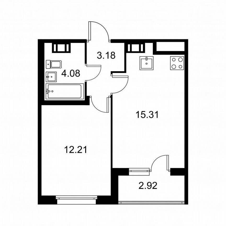 1-к. квартира, 36,2 м², 5/9 эт.