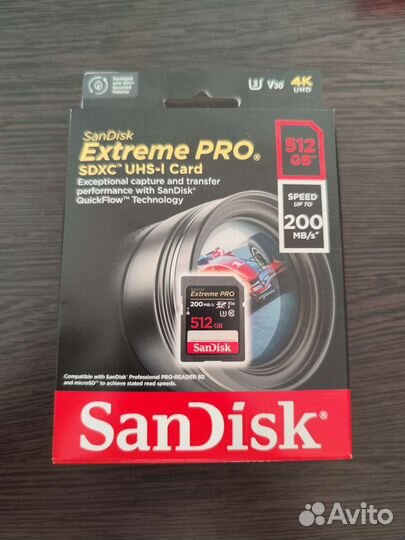 Карта памяти sdxc 512Gb Sandisk Extreme Pro флешка