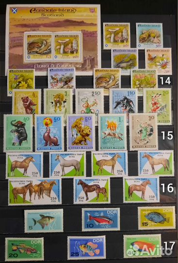 Коллекция марок Фауна 60-90х 16 (чистые )