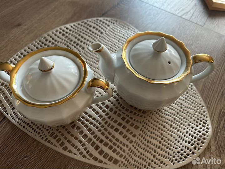 Заварник и сахарница фарфор вербилки
