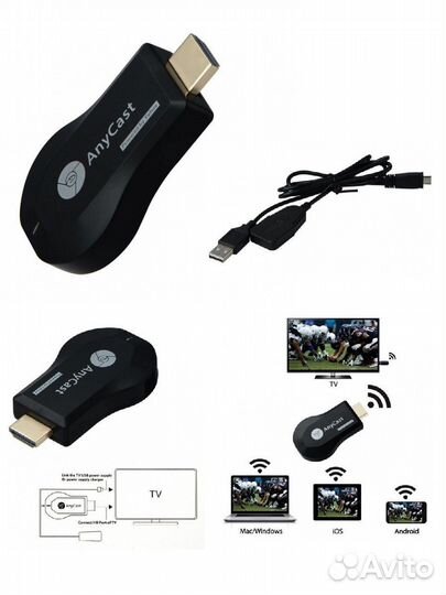 Медиаплеер ресивер anycast M9 Plus Display Dongle