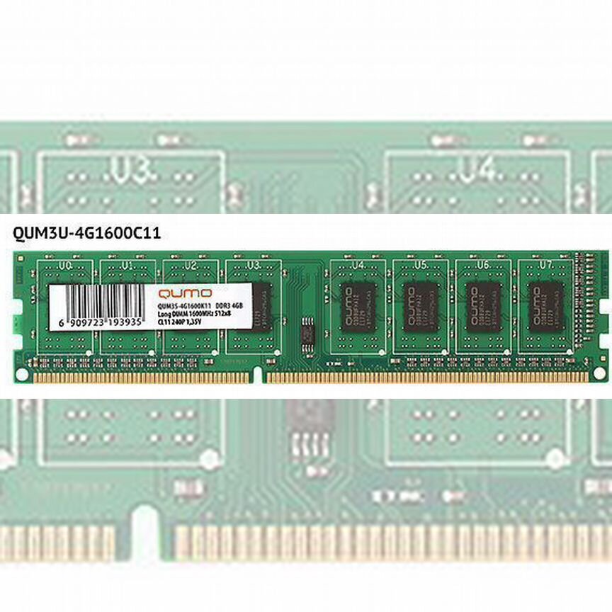 [QUM3U-4G1600C11] Оперативная Память Qumo 4gb Qum3u-4g1600c11