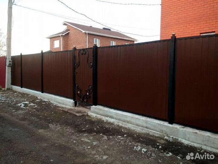 Забор под ключ из профнастила / профлиста