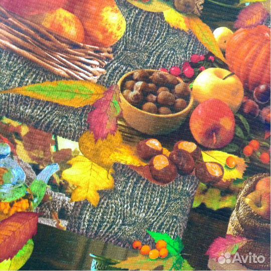 Вафельное полотно «Осень» для пошива полотенец