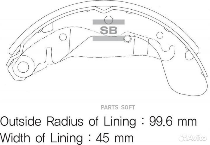 Sangsin brake SA055 Колодки тормозные барабанные з