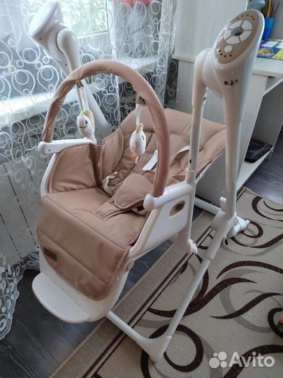 Электрокачель + стул для кормления 2в1