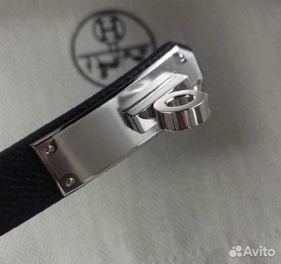Новый ремень Hermes kelly с серебряной фурнитурой