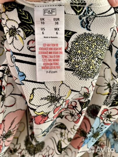 Летняя цветочная блуза с резинкой на плечах, M