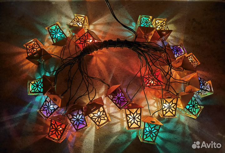 Елочная гирлянда Золотой фонарик СССР Отличная