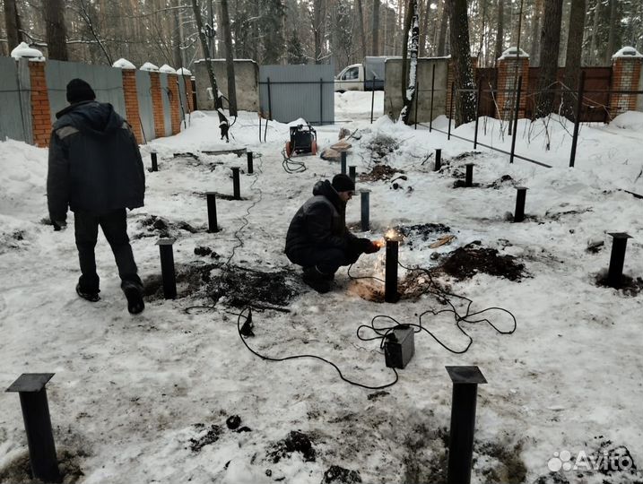 Винтовые сваи с монтажом