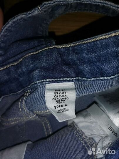 Джинсовый комбинезон-шорты H&M p.98