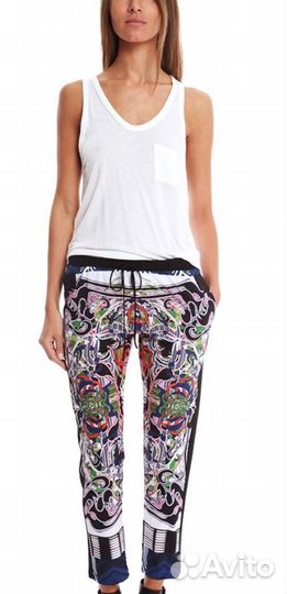 Брендовые брюки джоггеры летние яркие S