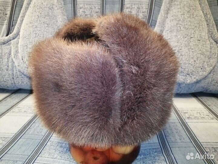 Норковая шапка мужская ушанка
