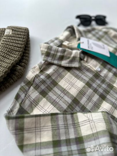 Рубашка в клетку байковая детская 98 104 zara