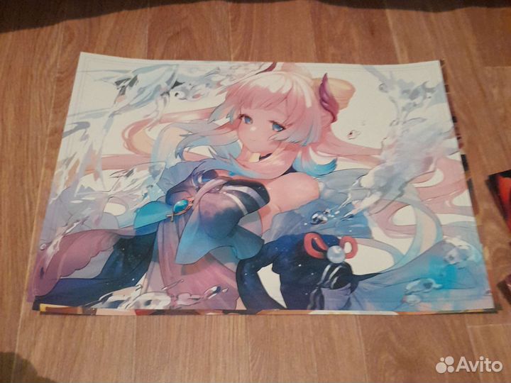 Плакаты Genshin Impact б/у