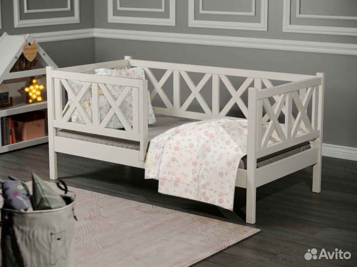 Кроватка высокий борт софа берёза детская
