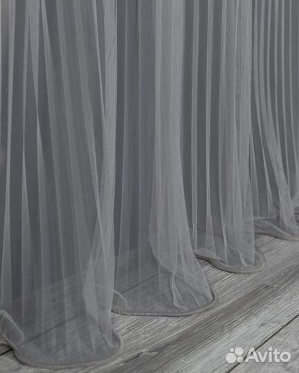 Тюль Плиссе Серый