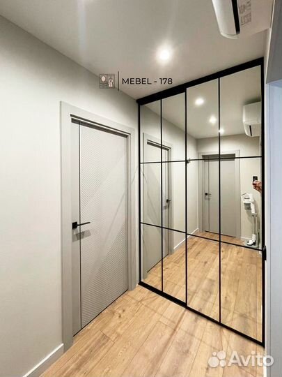 Двери для гардеробной в узком профиле slim