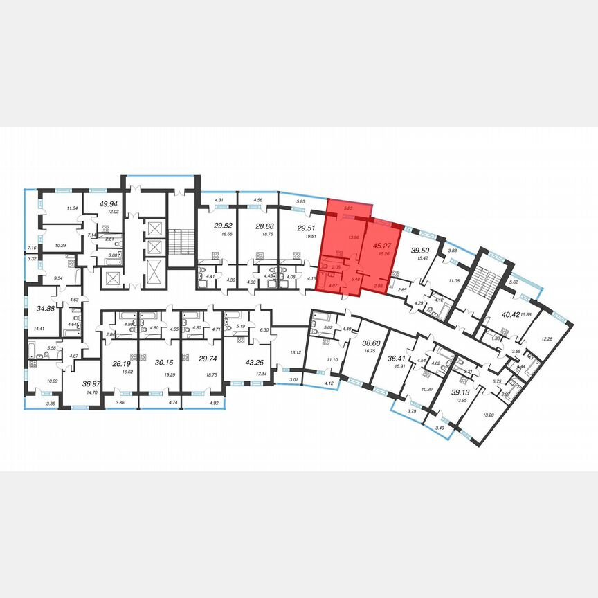 1-к. квартира, 48,9 м², 18/22 эт.
