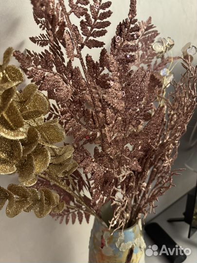 Искусственные цветы для декора 7 веток