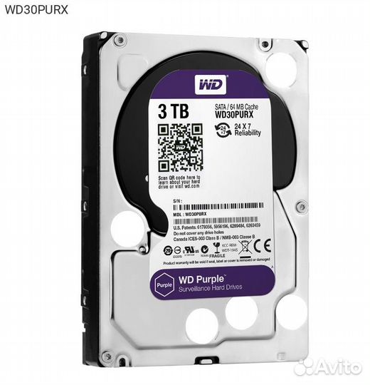 Диск HDD WD Purple SATA III (6Gb/s) 3.5