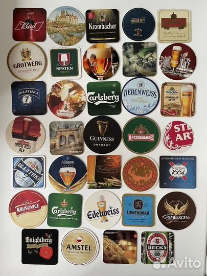 Коллекция бирдекелей 34 шт