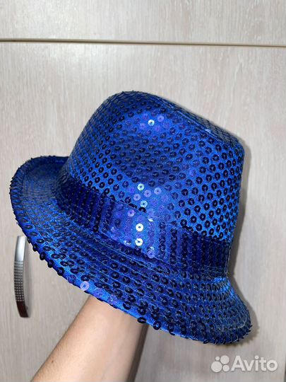 Шляпа блестящая с пайетками