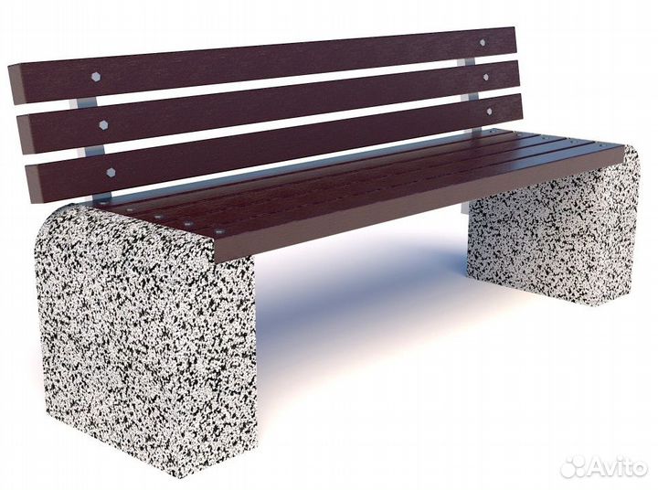 Скамейка бетонная Евро 1 со спинкой