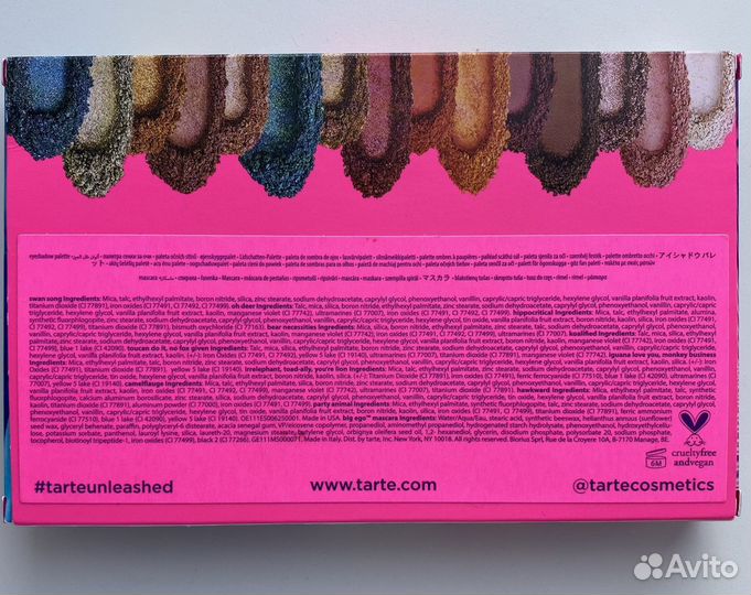 Tarte. Eyeshadow Palette. Unleashed. Тени. Тушь