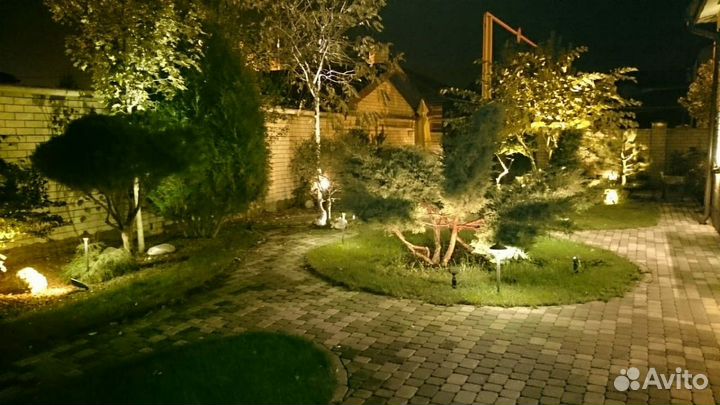 Монтаж ландшафтного и архитектурного освещения