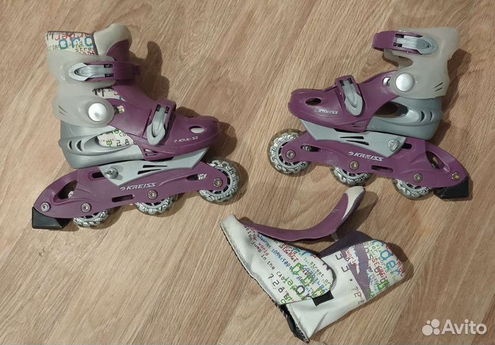 Ролики детские раздвижные с налокотниками и шлемом