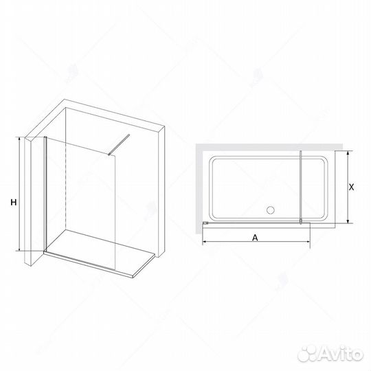 Душ. Стенка RGW 120cm Белый 351001012-15