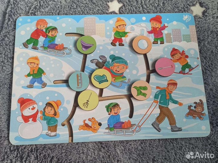 Развивающие игрушки деревянный лабиринт Бизиборд