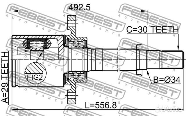 Шрус внутренний правый 29x34x30