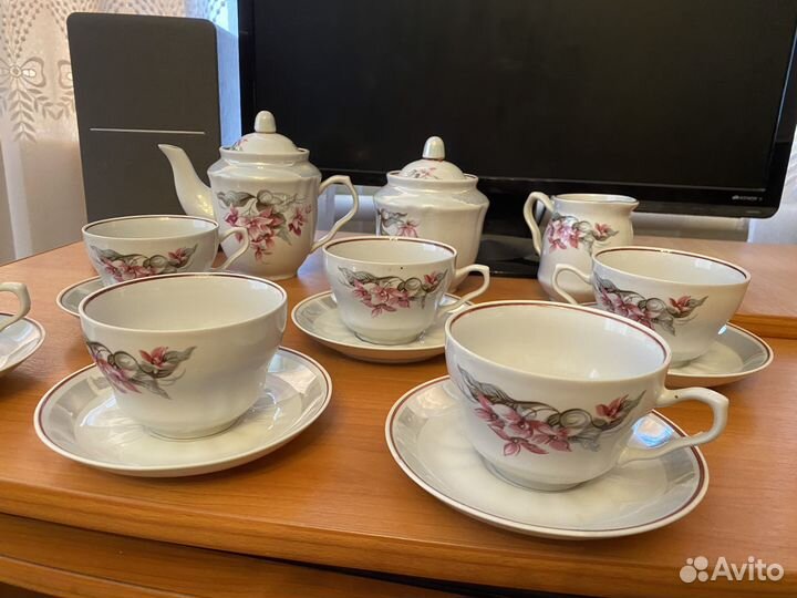 Чaйный сеpвиз СССР Баpановка на 6 персон