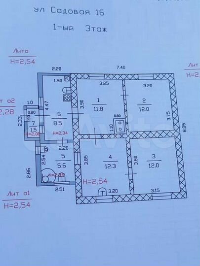 Дом 63,7 м² на участке 20 сот.